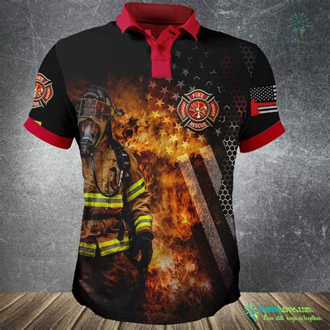 NY Fire Department Firefighter Fireman Polo Shirt 3D All Over Print ...