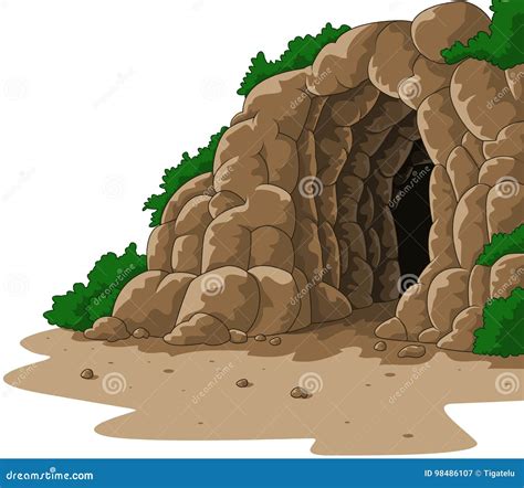 Cartoon Cave Background, Stone Tunnel With Moss | CartoonDealer.com ...