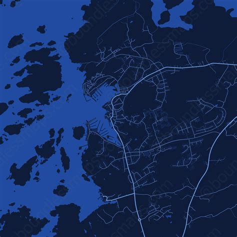 Tjörn Vector Map - Dark Blue (AI,PDF) | Boundless Maps