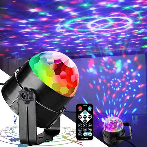 Party Lights Disco Ball LED Strobe Lights Sound Activated, RBG Disco ...