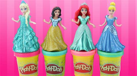 Disney Princess Play Doh Dresses Magic Clip Dolls - Rapunzel Frozen ...