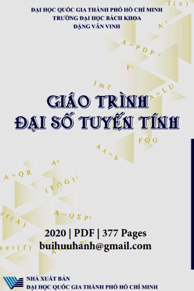 Giáo Trình Đại Số Tuyến Tính (NXB Đại Học Quốc Gia 2020) - Đặng Văn ...