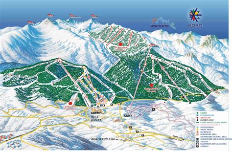 Ski runs in Borovets. All Borovets ski slopes. Information and map of ...