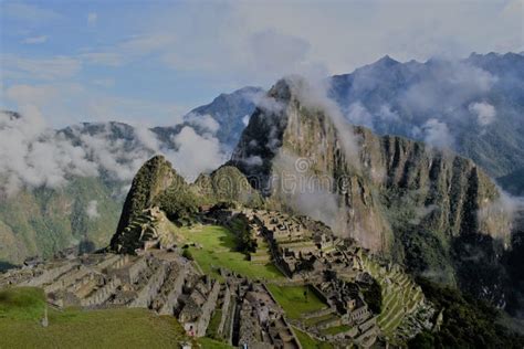 Aerial View of Machu Picchu Stock Image - Image of picchu, architecture ...