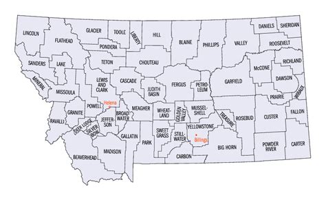 Montana Counties Map – Access Genealogy