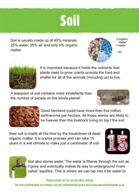 A fun filled fact-sheet all about soil! As seen in our conservation ...