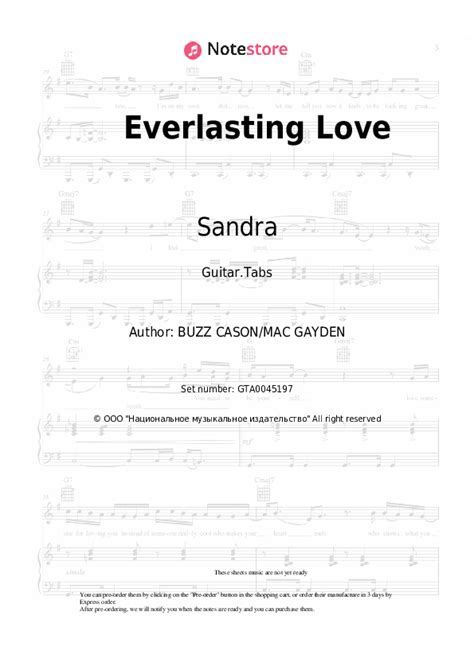 Sandra - Everlasting Love chords, guitar tabs on Note-Store.com ...