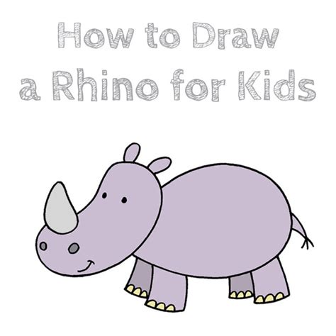 How To Draw A Simple Rhino For Kids | Images and Photos finder