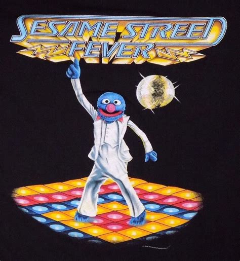 Vintage Sesame Street Fever Black T Shirt Saturday Night Grover Bert ...