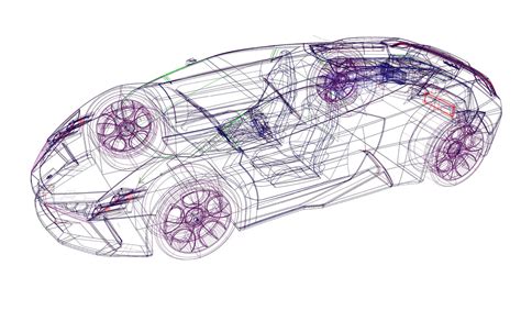 Lamborghini Indomable CAD Wireframe - Car Body Design