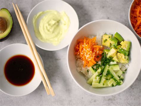 Cucumber Avocado Sushi Bowl - Shifty Crafty