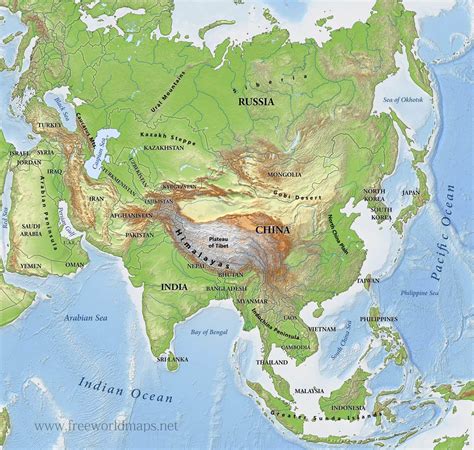 Map Of Asia Stvfs - Large Map of Asia