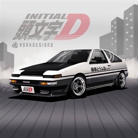 ArtStation - INITIAL D toyota AE86 illsutration