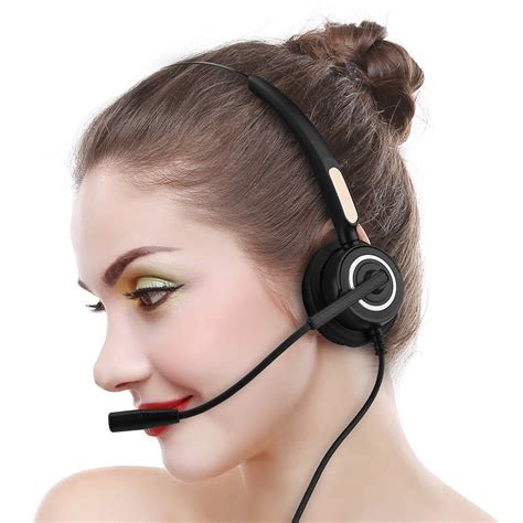 YLSHRF Telephone Headset Light Weight Noise Cancelling USB Call Center ...