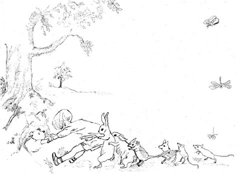 Winnie the Pooh and Crew in Pen and Ink after E H Shepard Painting by ...