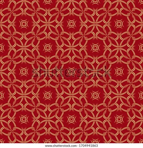 Red Gold Wallpaper Seamless Art Ornament Stock Vector (Royalty Free ...