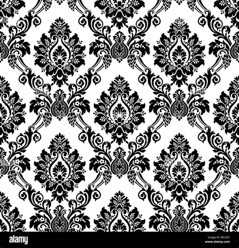 Vintage Black Damask Wallpaper