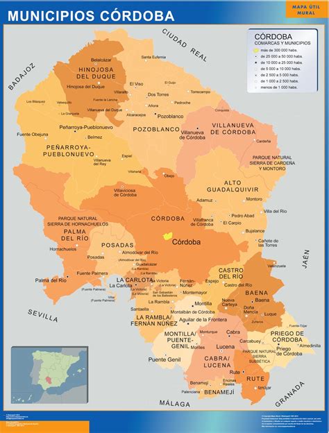 Gemeinden Cordoba Karte von Spanien | Karten für Österreich und Deutschland