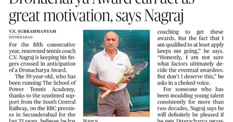 THE SCHOOL OF POWER TENNIS: Dronacharya Award can act as great ...