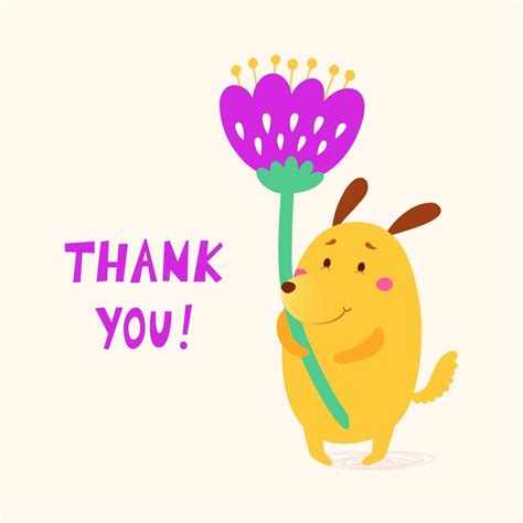 Thank you vector card with cute dog Exclusive Vector by Stockio.com ...