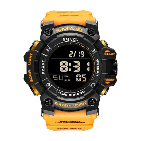 Orange New Men′s Sports Watch Chronograph Alarm Clock Digital Watch 50m ...