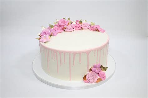 Pink Drip & Buttercream Flowers|Dessert Works