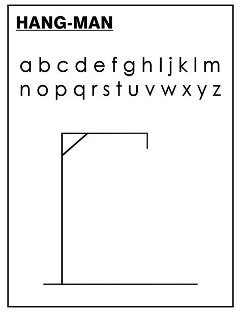 Free Printable Hangman Game - Printable Word Searches