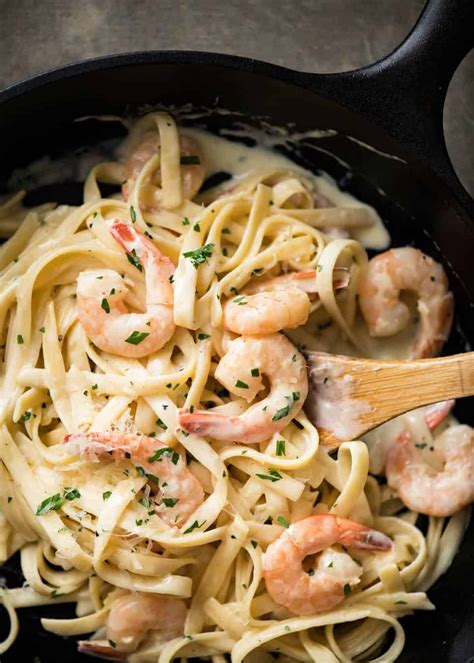 Creamy Garlic Prawn Pasta | RecipeTin Eats