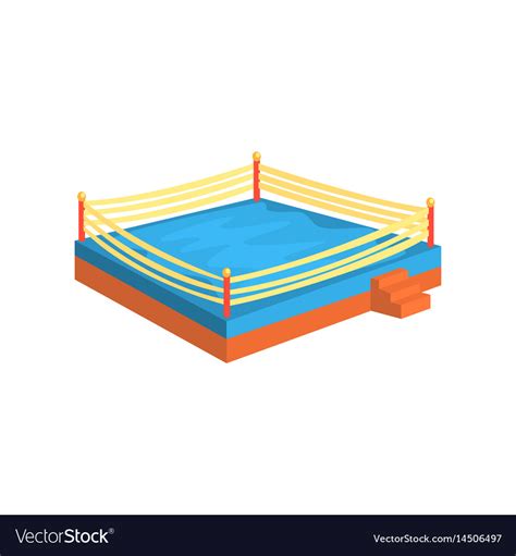 Boxing ring sports equipment colorful cartoon Vector Image