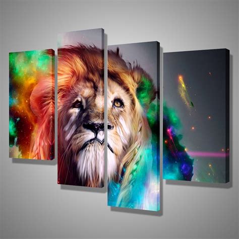 Top 15 of Abstract Lion Wall Art