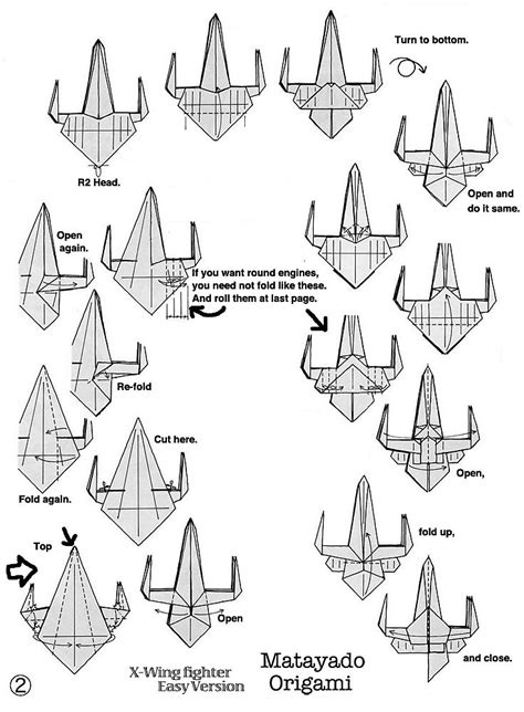 X-Wing Fighter origami diagram Easy version 2 | If you finis… | Flickr