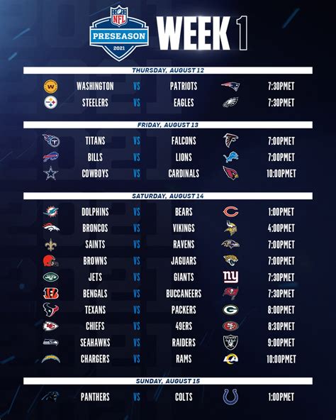 Week 1 Nfl Schedule Printable