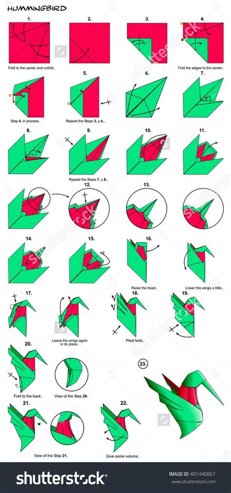 Origami hummingbird steps | Origami animals, Bird paper craft, Origami bird