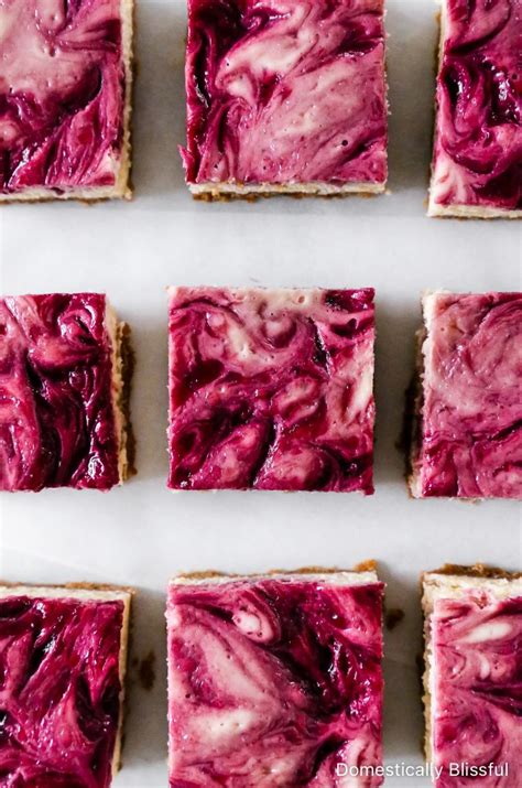 Mixed Berry Cheesecake Bars - Domestically Blissful