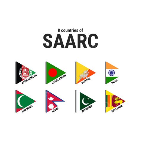 Saarc Member Countries Triangle Flag Vector, Saarc, Country Flag ...