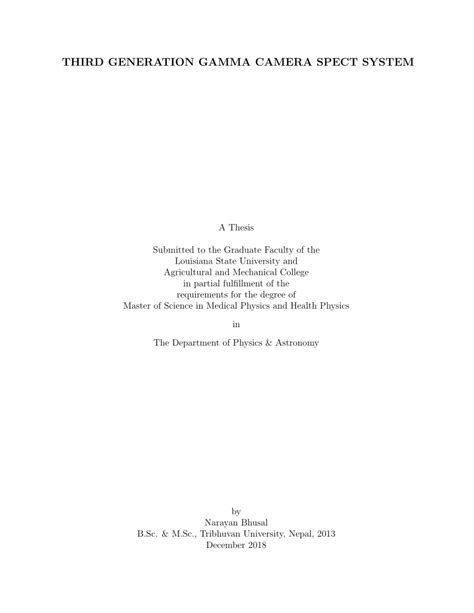 (PDF) Third Generation Gamma Camera SPECT System