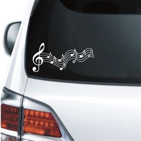 Music Notes Long Window Decal Sticker | Custom Made In the USA | Fast ...