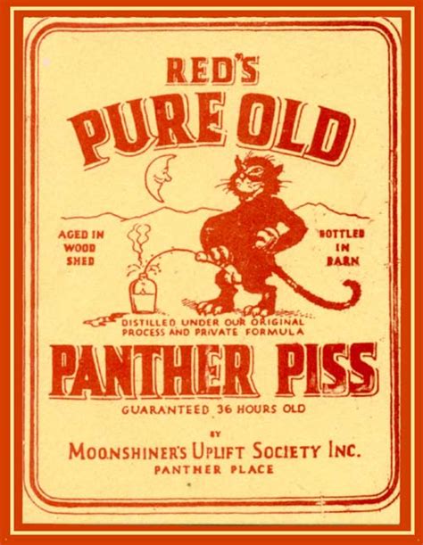 Panther Piss – Moonshine Label – Fading Ad Blog