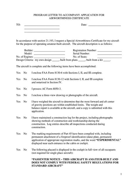 Accompany Airworthiness Certificate - Fill Online, Printable, Fillable ...