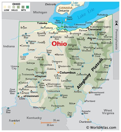 The Map Of Ohio - Map Of Western Hemisphere