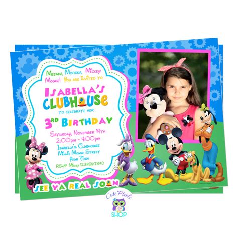 Minnie Mouse Birthday - Invitation with photo – Cute Pixels Shop