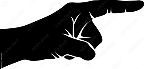 hand pointing his finger silhouette Stock Vector | Adobe Stock