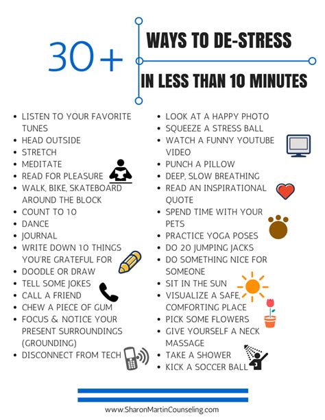 30 Ways to De-Stress Quickly - Dr. Sharon Martin, LCSW