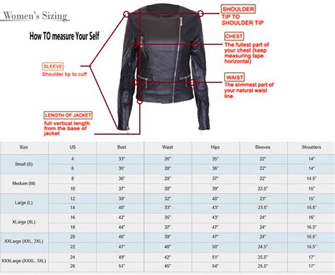 Jacket Size Chart For Ladies - Greenbushfarm.com