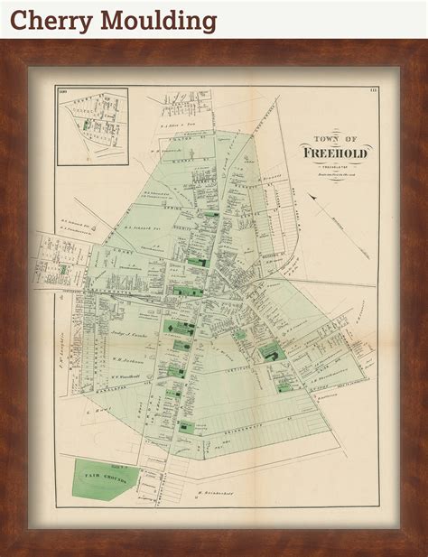 Town of FREEHOLD, New Jersey 1873 Map - Replica or Genuine ORIGINAL