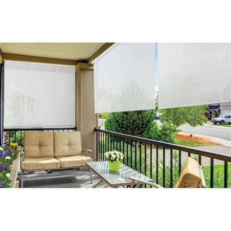 Coolaroo 48-in x 72-in White Light Filtering Cordless Indoor or Outdoor ...