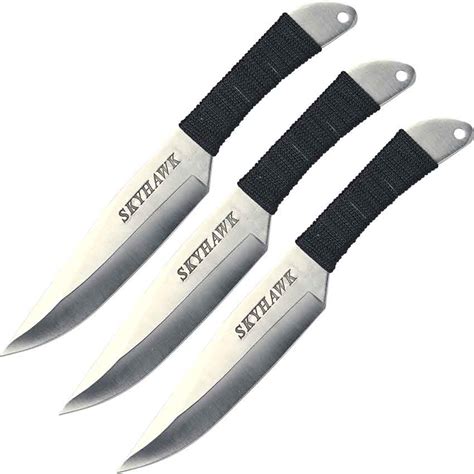 Set of 3 Silver Aero Throwing Knives