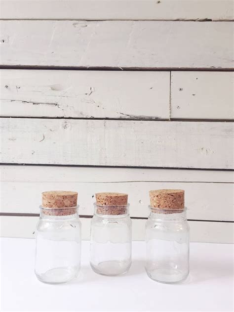 Small glass jars with cork lids | spice jars by LeroyBrownFurnishing on ...