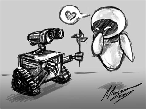 fan art walle in 2024 | Wall e eve, Cute drawings, Wall-e and eve