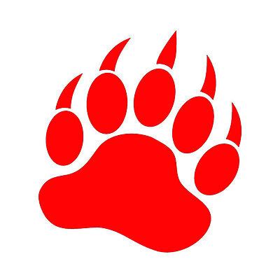 GRIZZLY BEAR PAW V1 (5" RED) Vinyl Decal Window Sticker | eBay